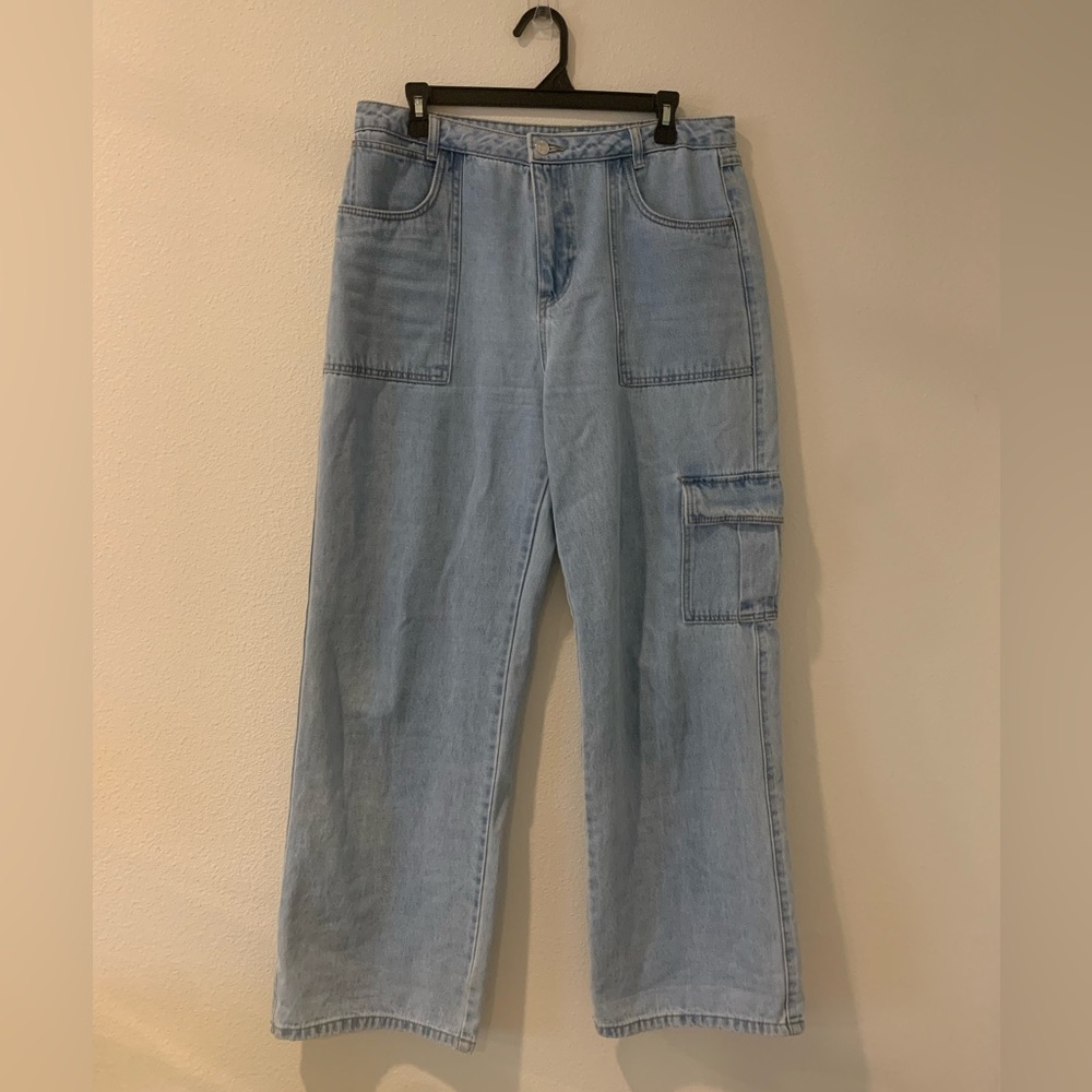 Forever 21 Light Blue Wide Leg Jeans